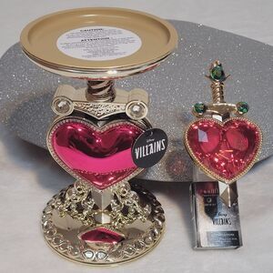 BBW Disney Villains Evil Queen Pierced Heart 2 Pc Set Candle Holder & Plug New